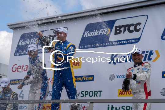 Top Three Spraying Champagne - British Touring Car Championship