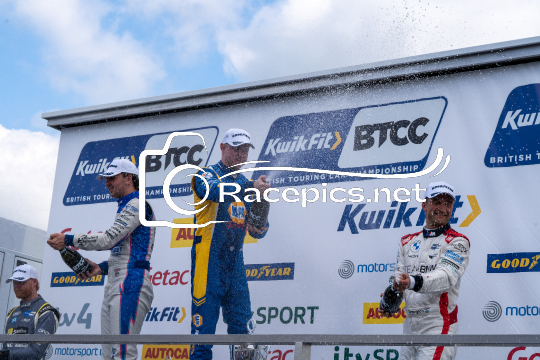 Top Three Spraying Champagne - British Touring Car Championship